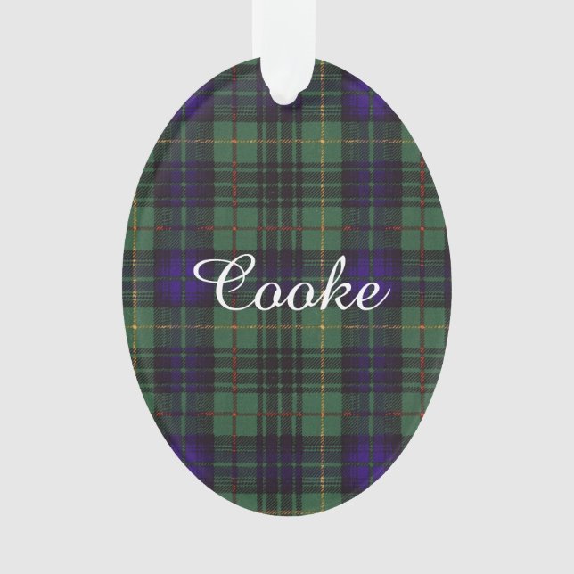 Cooke clan Plaid Scottish kilt tartan Ornament (Front)