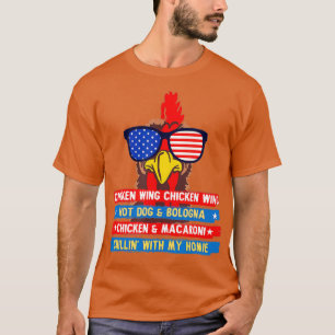 Cooked Chicken Wing Chicken Wing Hot Dog and T-Shirt
