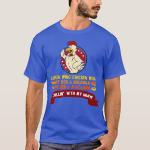 Cooked Chicken Wing Chicken Wing Hot Dog and T-Shirt