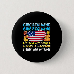 Cooked Chicken Wing Chicken Wing Hot Dog Bologna M 6 Cm Round Badge