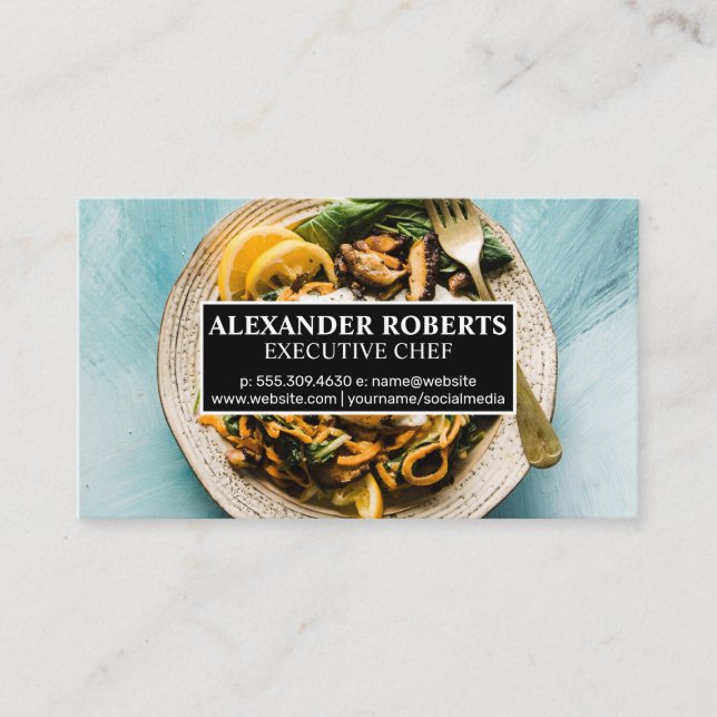 Cooked Meal on Dish Business Card (Front)