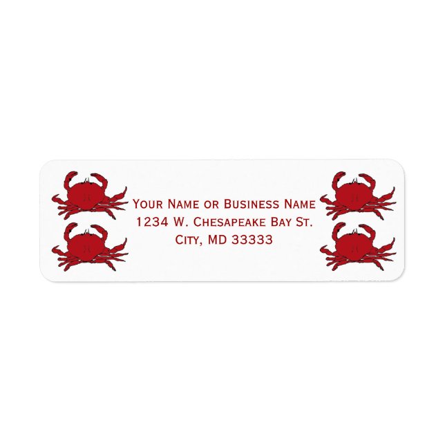 Cooked Red Hardshell Crabs Custom Name or Company (Front)