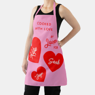 Cooked With Love Personalised Pink Apron