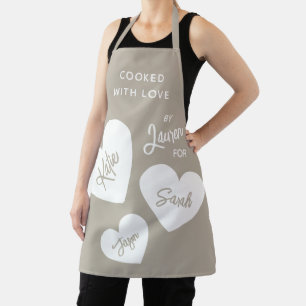Cooked With Love Personalised Whisper Beige Apron