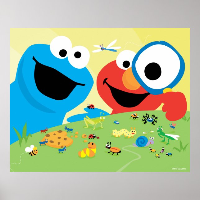 Cookie and Elmo Looking for Bugs Poster (Front)