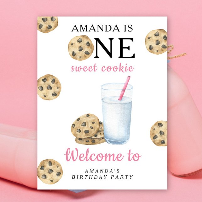 Cookie and Milk 1st Birthday Party  Poster (Creator Uploaded)