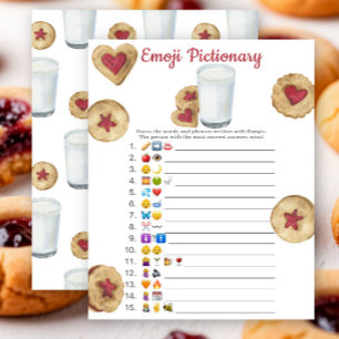 Cookie and milk baby shower Emoji Pictionary game 