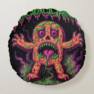 Cookie Apoolayipse Toxic Mutant Monster Retro Horr Round Cushion