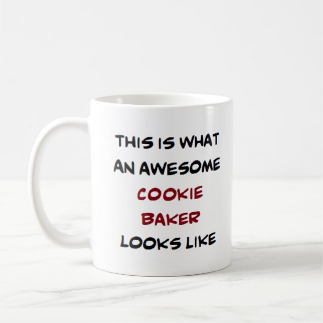 cookie baker, awesome coffee mug (Left)