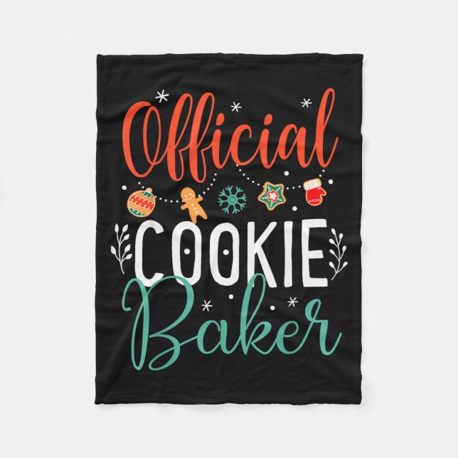 Cookie Baker Funny Christmas Couples Matching  Fleece Blanket (Front)