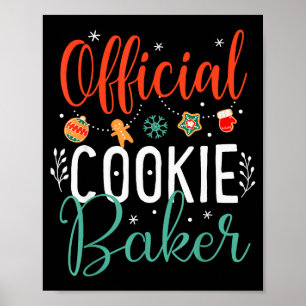 Cookie Baker Funny Christmas Couples Matching Poster