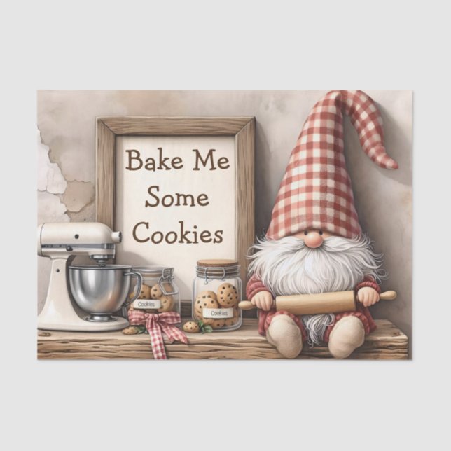 Cookie Baker Gnome Tissue Paper (Front)