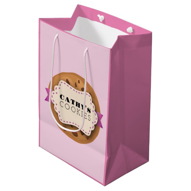 COOKIE BAKERY SALE PERSONALIZE Baking Gift Party Medium Gift Bag (Front Angled)