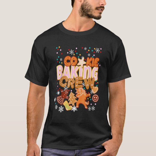 Cookie Baking Crew Authentic Christmas Baker Team T-Shirt (Front)