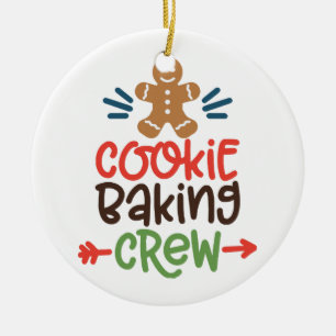 Cookie baking crew christmas  ceramic tree decoration