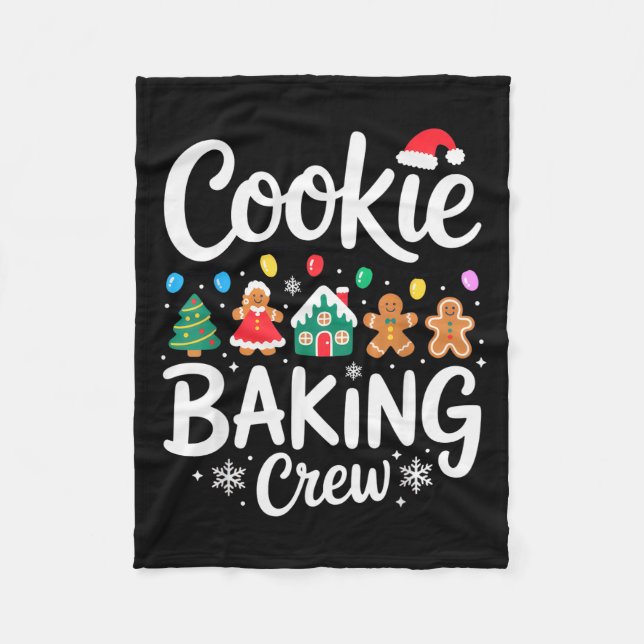 Cookie Baking Crew Christmas Chefs Festive Holiday Fleece Blanket (Front)