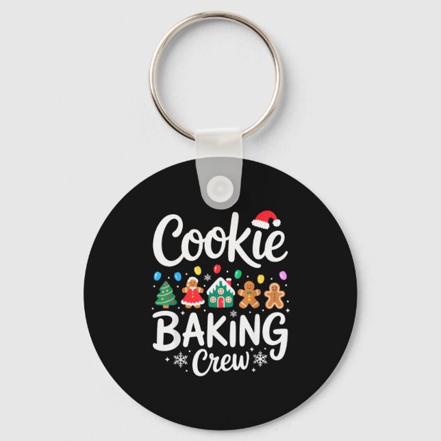 Cookie Baking Crew Christmas Chefs Festive Holiday Key Ring (Front)