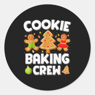 Cookie Baking Crew Christmas Gingerbread Team Squa Classic Round Sticker