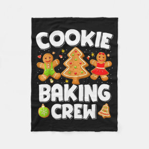 Cookie Baking Crew Christmas Gingerbread Team Squa Fleece Blanket