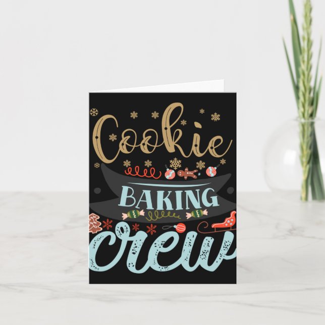 Cookie Baking Crew Christmas Holiday Family T Shir Card (Front)