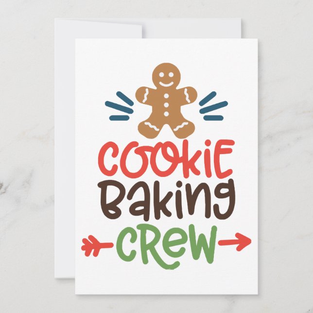 Cookie baking crew christmas  invitation (Front)
