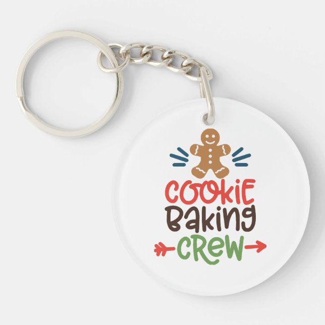 Cookie baking crew christmas  key ring (Front)