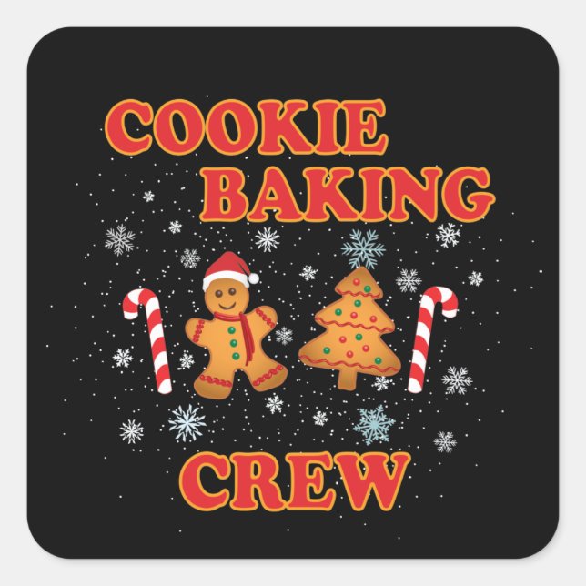 Cookie Baking Crew Christmas Square Sticker (Front)