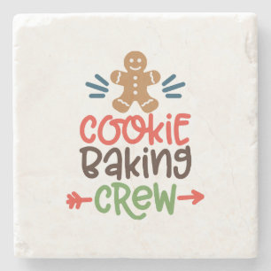 Cookie baking crew christmas stone coaster