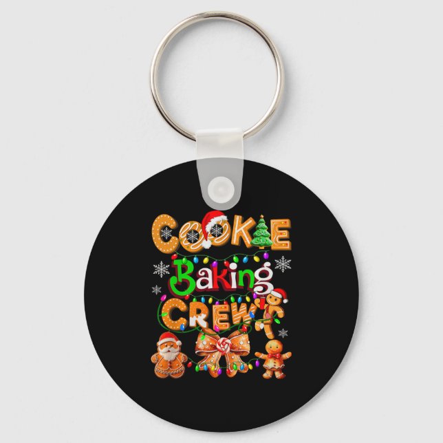 Cookie Baking Crew Cooking Coquette Bow Xmas Ginge Key Ring (Front)