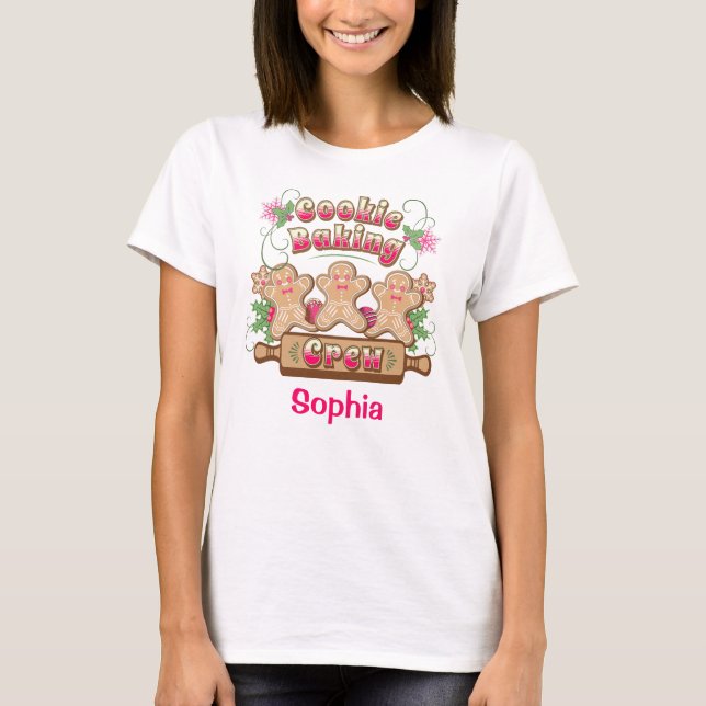 Cookie Baking Crew Cute Christmas Template T-Shirt (Front)