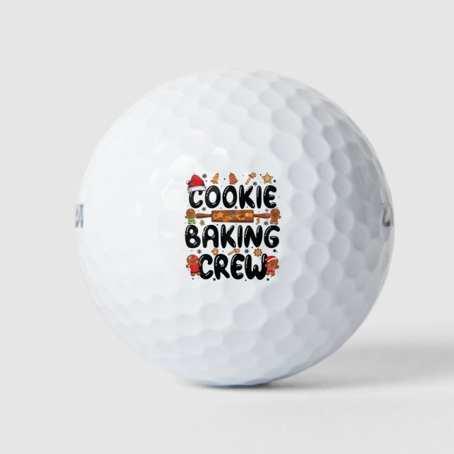 Cookie Baking Crew Family Christmas Gingerbread Te Golf Balls (Front)