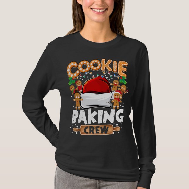 Cookie Baking Crew Funny Christmas Lights Gingerbr T-Shirt (Front)