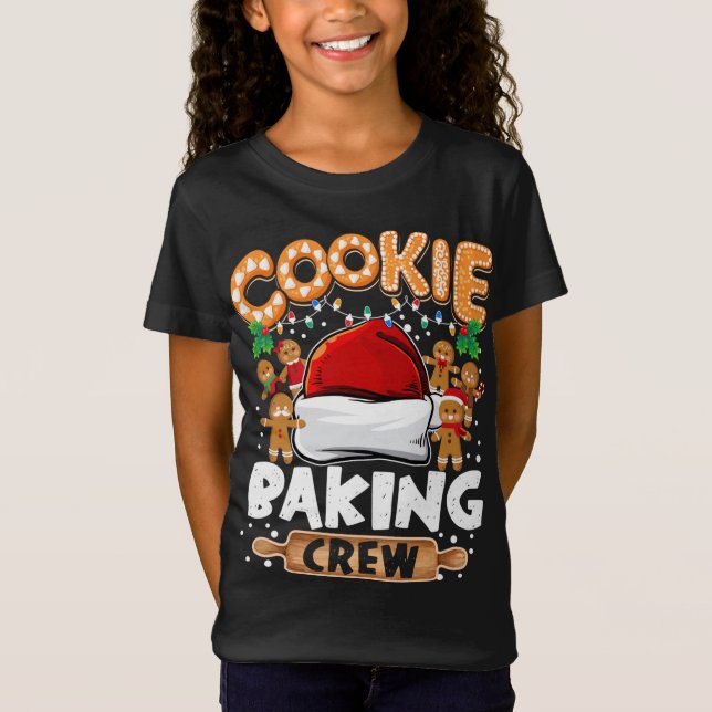 Cookie Baking Crew Funny Christmas Lights Gingerbr T-Shirt (Front)