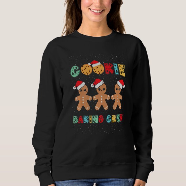 Cookie Baking Crew Gingerbread Men With Xmas Hats  Sweatshirt (Front)
