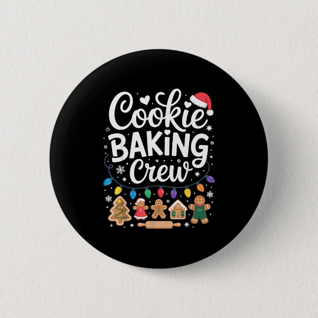 Cookie Baking Crew Holiday Squad Gingerbread Chris 6 Cm Round Badge (Front)