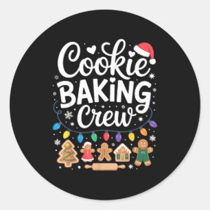 Cookie Baking Crew Holiday Squad Gingerbread Chris Classic Round Sticker