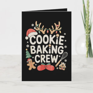 Cookie Baking Crew Reindeer Antlers Gingerbread Card