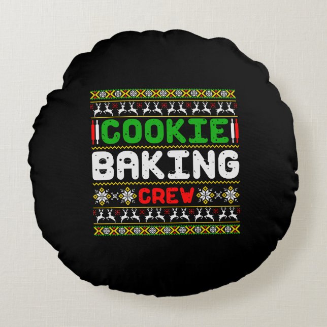 Cookie Baking Crew  Round Cushion (Front)