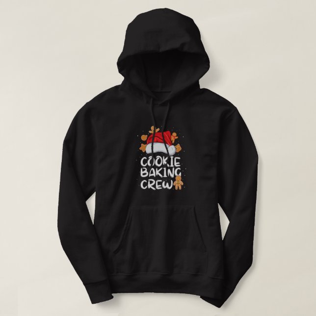 Cookie Baking Crew Santa Hat Baking Lover Baker Ch Hoodie (Design Front)