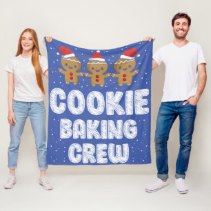 Cookie Baking Crew Shirt Christmas Family Gingerbr Fleece Blanket