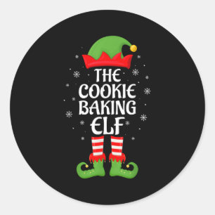 Cookie Baking Elf Xmas Family Matching Elf Squad C Classic Round Sticker