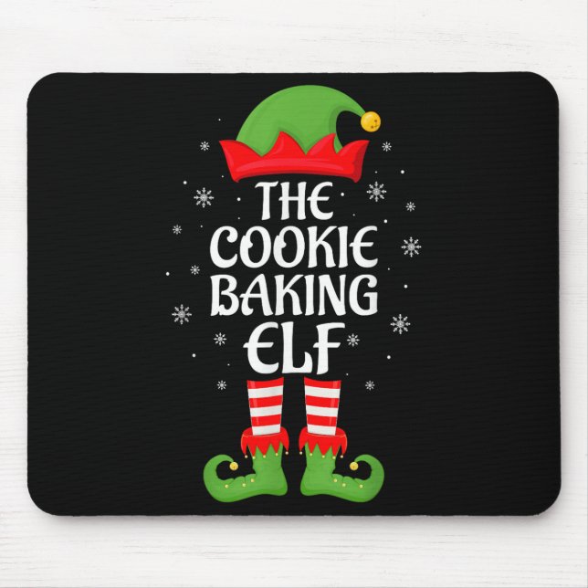 Cookie Baking Elf Xmas Family Matching Elf Squad C Mouse Pad (Front)