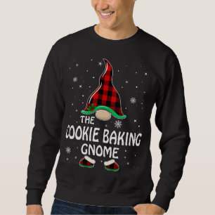 Cookie Baking Gnome Buffalo Plaid Matching Family  Sweatshirt