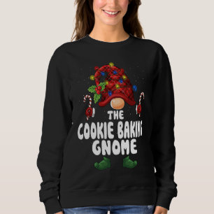 Cookie Baking Gnome Buffalo Plaid Matching Family  Sweatshirt