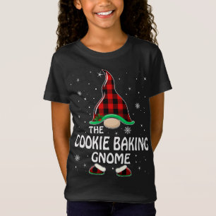 Cookie Baking Gnome Buffalo Plaid Matching Family  T-Shirt