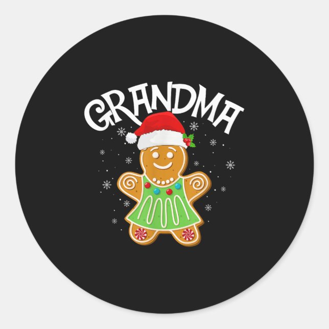 Cookie Baking Matching Family Gingerbread Grandma  Classic Round Sticker (Front)