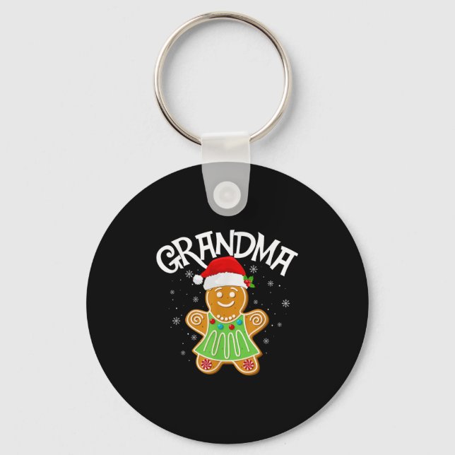 Cookie Baking Matching Family Gingerbread Grandma  Key Ring (Front)