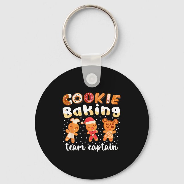 Cookie Baking Team Captain Christmas Gingerbread F Key Ring (Front)