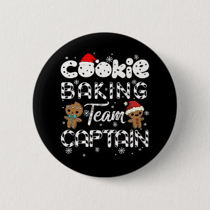 cookie baking team captain gingerbread christmas t 6 cm round badge