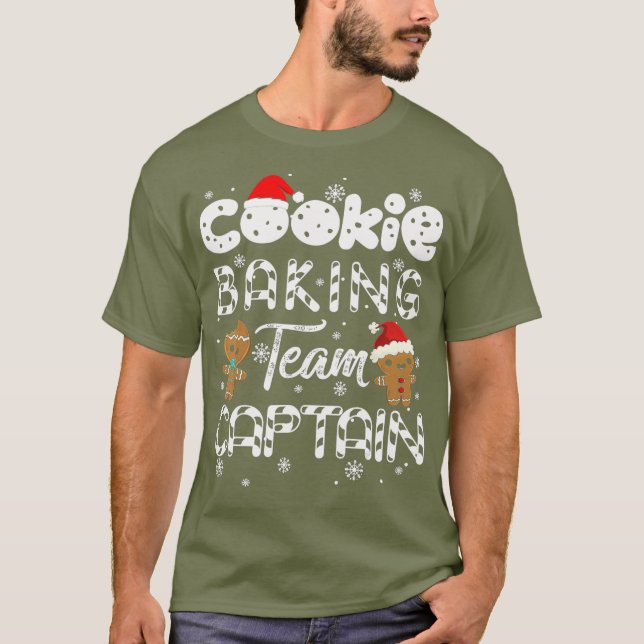 Cookie Baking Team Captain Gingerbread Christmas T-Shirt (Front)